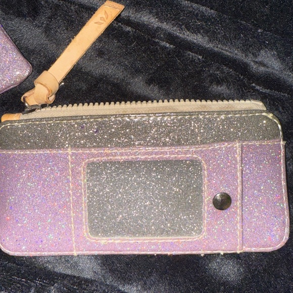 Consuela Glitter card organizer wallet and matching change pouch with - Picture 3 of 7